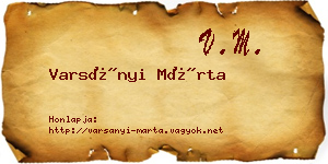 Varsányi Márta névjegykártya