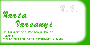 marta varsanyi business card