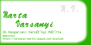 marta varsanyi business card